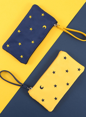 韩国ins日系刺绣初高中学生笔袋简约小清新大容量女生可爱文具袋