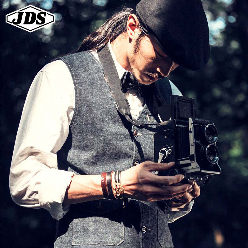 2020春季新款日系男士休闲西装背心马甲西服男版牛仔外套牛仔背心