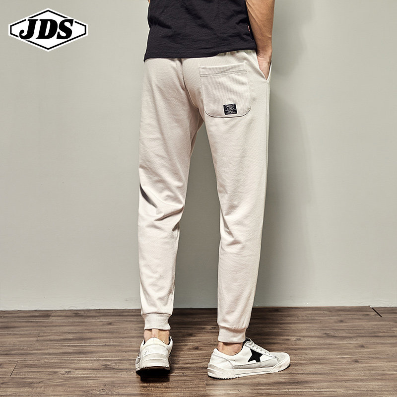 春夏季针织薄款九分裤男士休闲裤宽松运动小脚裤松紧腰哈伦卫裤