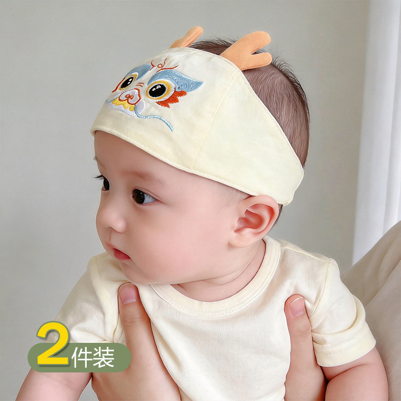 新生婴儿凉帽虎头纯棉空顶帽中国风满月护卤门帽初生男女宝宝胎帽
