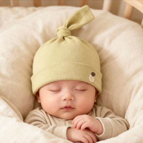 新生婴儿纯棉0-3月双层护囟门帽