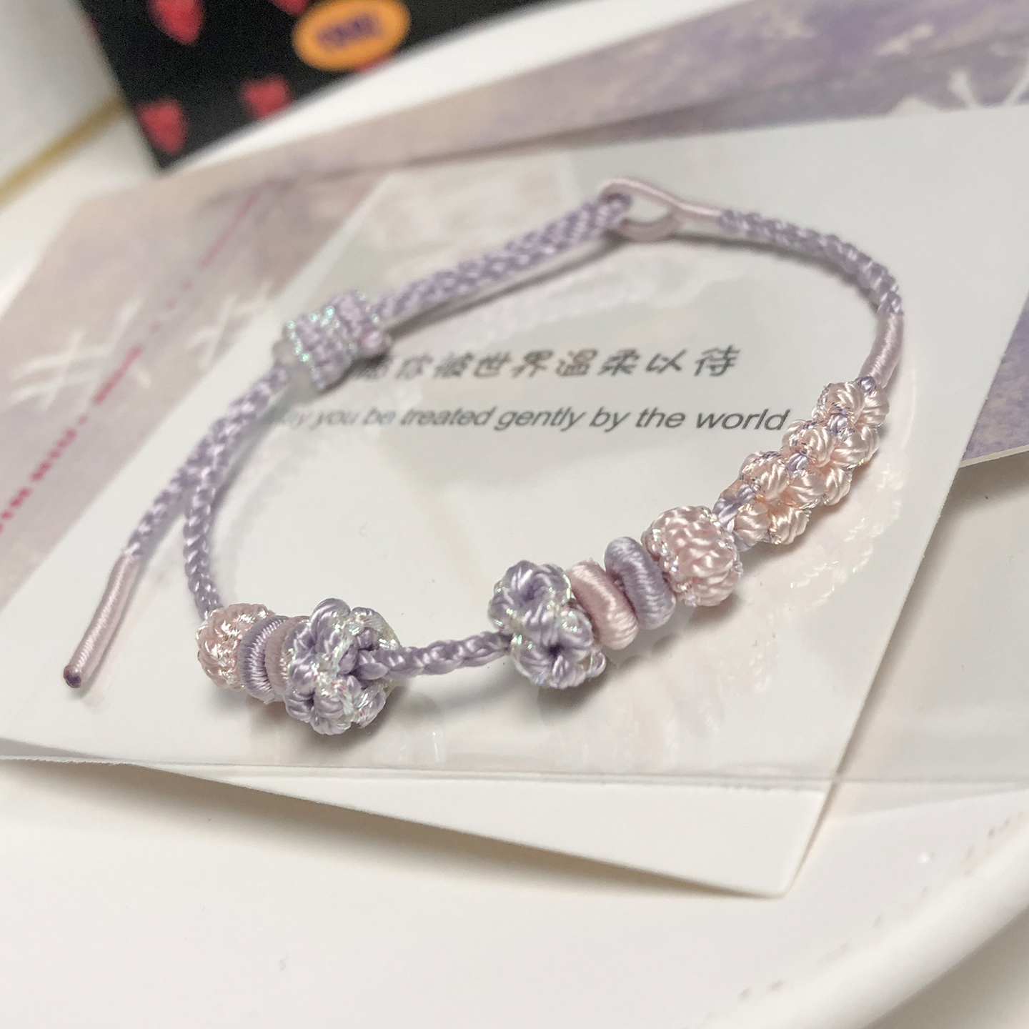 细款温柔风桃花结手绳