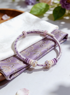 手工编织绳手链可穿黄金转运珠