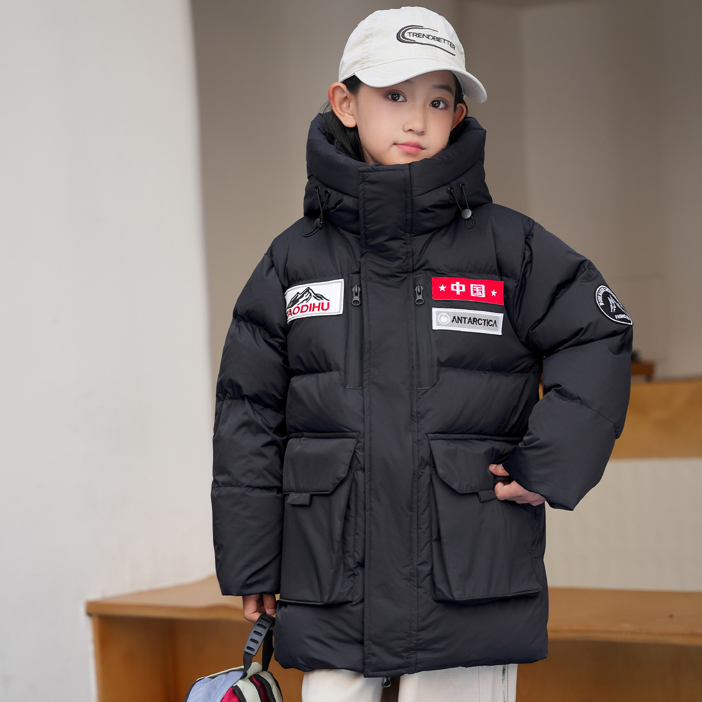 儿童羽绒服中长款2025新款男童中大童加厚女童90白鸭绒洋气外套