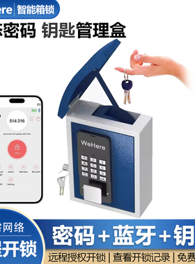 WeHere智能动态密码钥匙箱远程开锁壁挂钥匙收纳民宿汽车公司管理