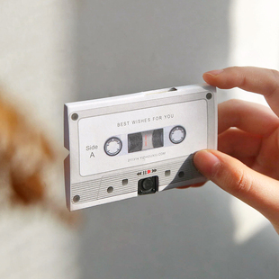录音贺卡留声卡磁带情书卡片情侣生日礼物老师新年创意加油励志