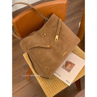 跨境复古大容量女士包包2025新款 简约通勤包百搭单肩通勤托特包