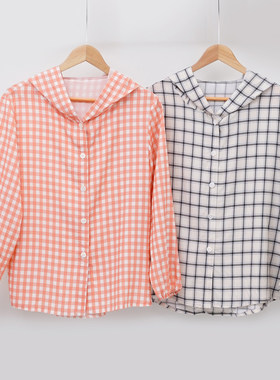 裁缝店选料定做女士连帽防晒衬衫上衣佰汇福棉绸空调服家居服夏天