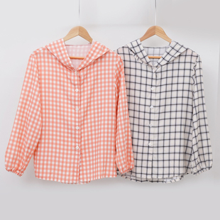裁缝店选料定做女士连帽防晒衬衫上衣佰汇福棉绸空调服家居服夏天