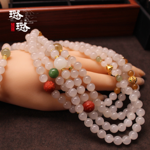 璐璐的玉器店 和田玉糖粉 野牛沟 黄口 俄罗斯碧玉高青白手串