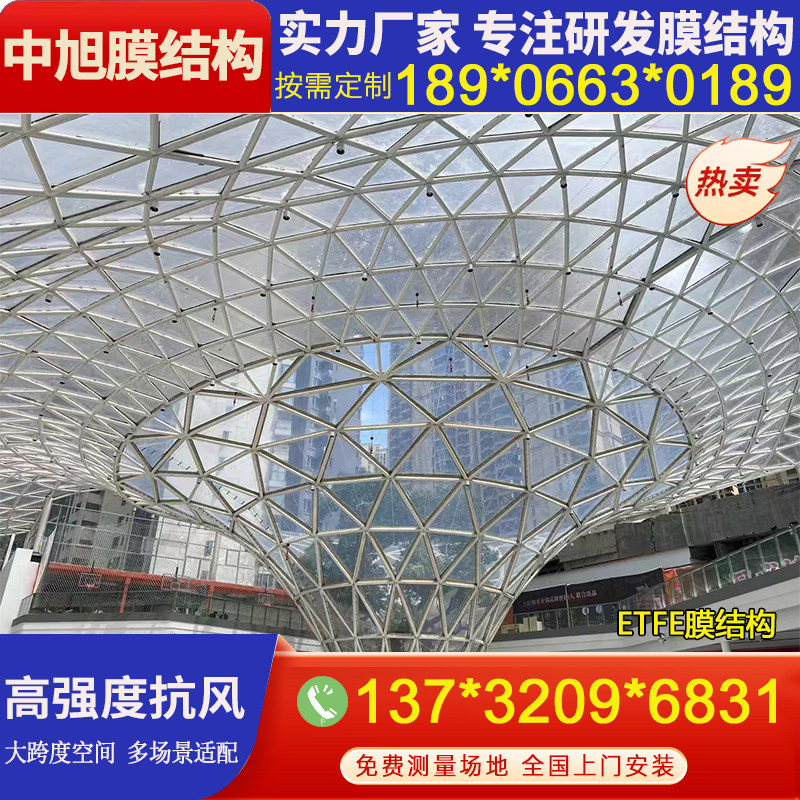 承接PTFE张拉膜钢骨支撑织物幕墙采用PTFE网格膜设计织物幕墙建筑
