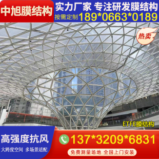 承接PTFE张拉膜钢骨支撑织物幕墙采用PTFE网格膜设计织物幕墙建筑