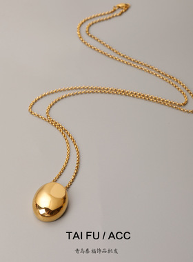 原创高端不褪色水滴几何ins风个性极简约轻奢小众毛衣链项链