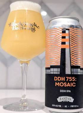 强推！2024.8.21产 黑烟囱 755 双倍干投马赛克 浑浊IPA 精酿啤酒