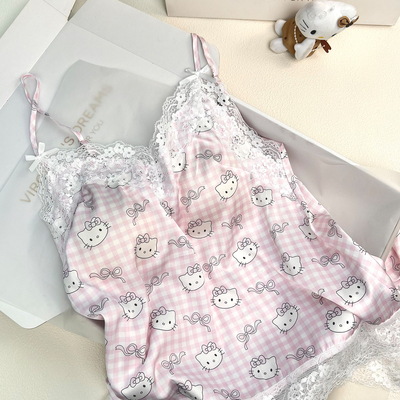 吊带KT猫睡衣女春夏冰丝2025新款