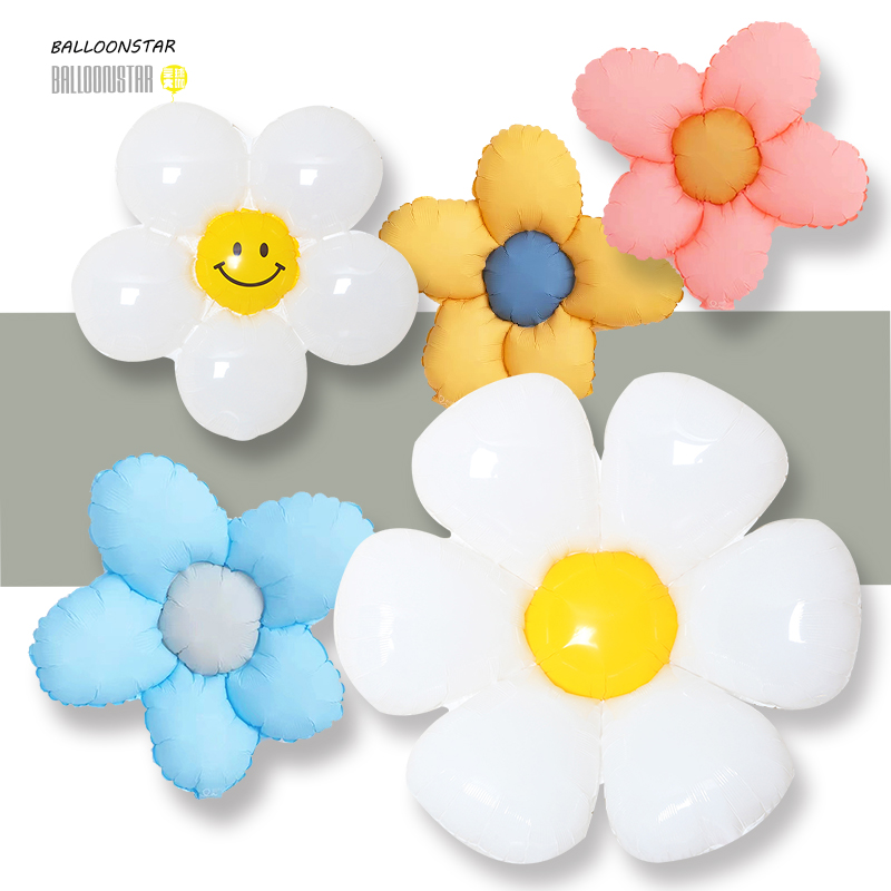 花朵小雏菊太阳花铝膜气球