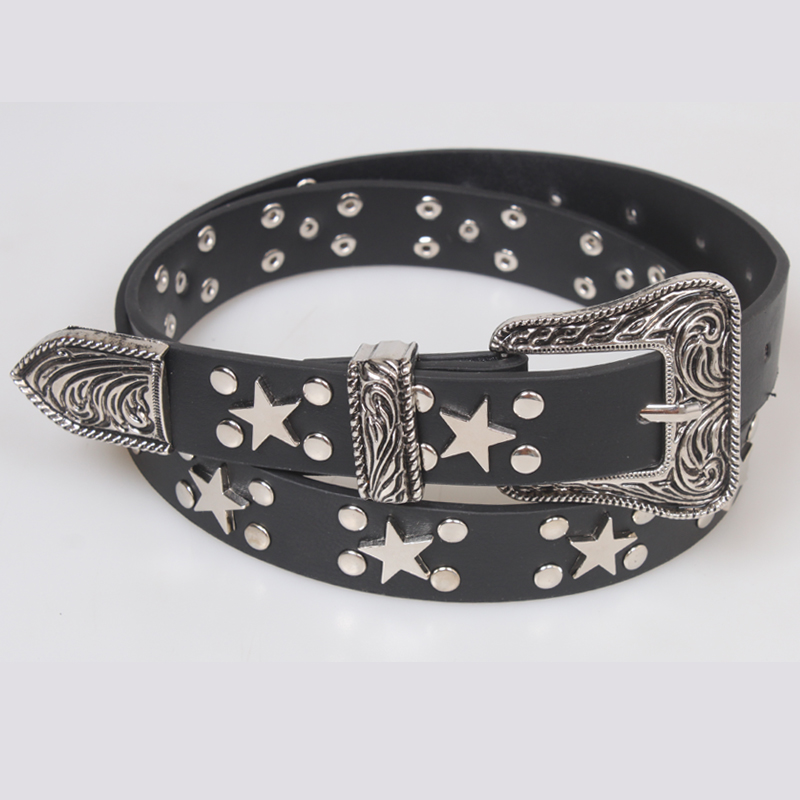 朋克风铆钉五角星牛仔裤铆钉小众