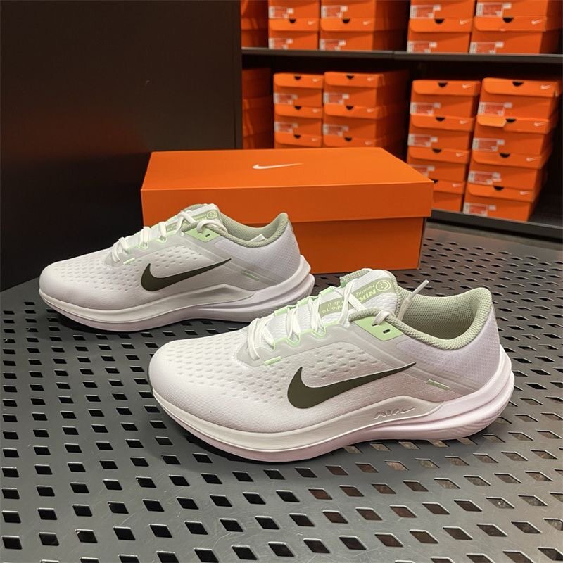 Nike耐克 Air Winflo 10 男女款白绿色透气休闲跑步鞋IM3373-131