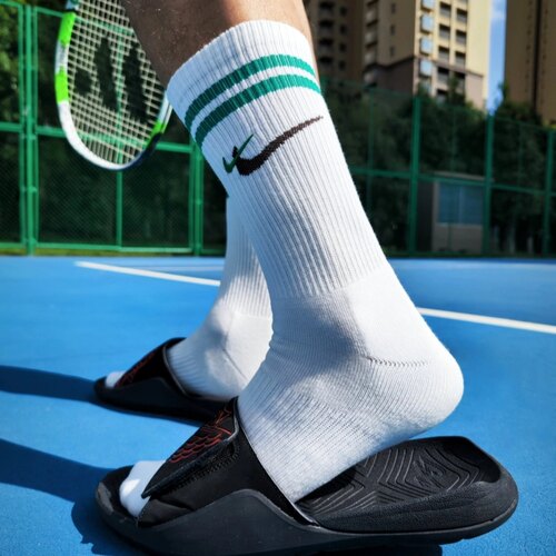 Nike速干中筒运动袜1双装 耐克印花排汗支撑简约高帮袜DQ9165-133