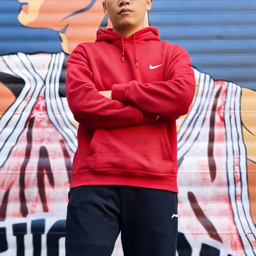Nike耐克男女小logo加绒保暖运动休闲连帽卫衣623453-063-657-010