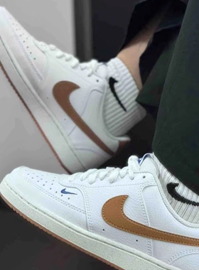 耐克Nike Court Vision Low 女子白棕耐磨透低帮板鞋 FV9952-102