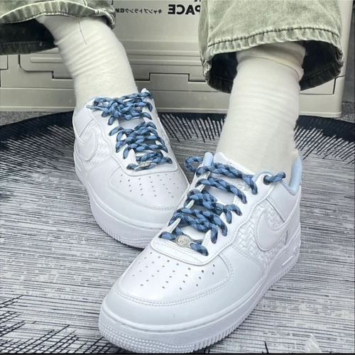 耐克AF1男子白蓝透气板鞋