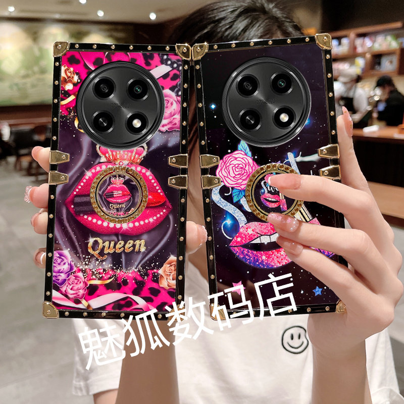 新款炫彩嘴唇适用于OPPOA2pro方形电镀手机壳a2pro全包四角加厚防摔A2pro带支架耐脏保护套