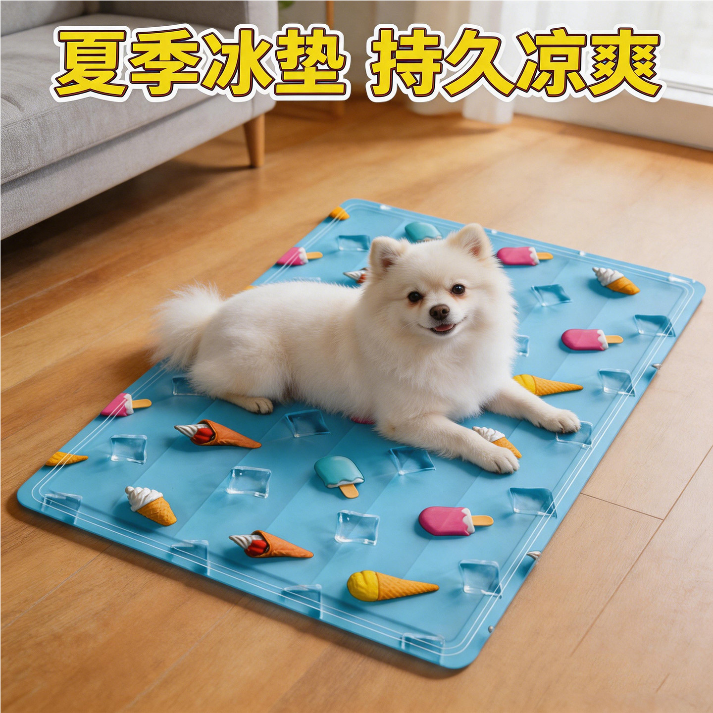 小狗冰垫凉席垫子狗狗夏天凉垫猫咪冰床睡垫地垫睡窝垫夏天降温垫
