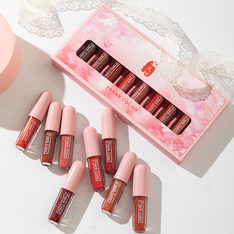 滋润哑光唇釉套装口红不易沾杯掉色豆沙奶茶色防水女小众品牌唇泥