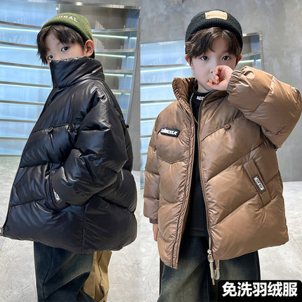 男童免洗羽绒服冬季2024新款今年流行爆款儿童外套中大童短款加厚