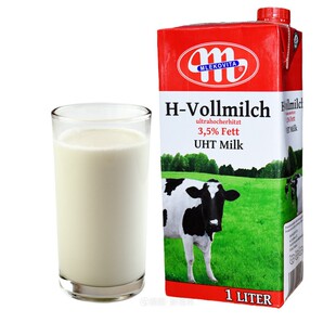 全脂牛奶波兰原装进口 Mlekovita1L*12盒/箱奶泡茶饮早餐奶烘焙奶