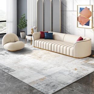 土耳其进口灰色极简轻奢地毯后现代北欧家用客厅大面积卧室地垫