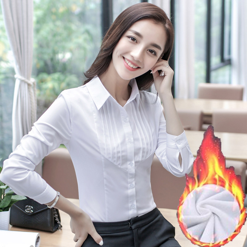 加绒保暖加厚韩版职业装纯色衫女白色衬衣修身打底衫长袖学生范在类目 女装/女士精品, 衬衫中 - 来自Buy2taobao.com提供专业的淘宝代购服务