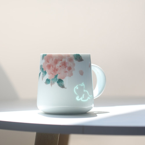 猫陶瓷杯子釉下彩水杯马克杯可爱