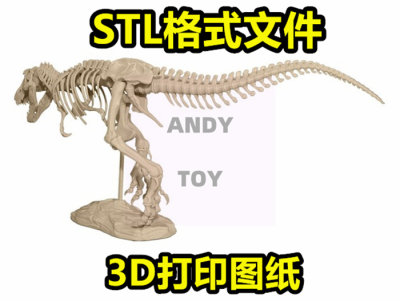 3d打印图纸霸王龙骨架恐龙玩具微缩场景stl格式文件数据模型39