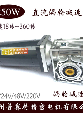 普赛特24V250W直流电机配RV30/040/050涡轮立式减速机90度出轴