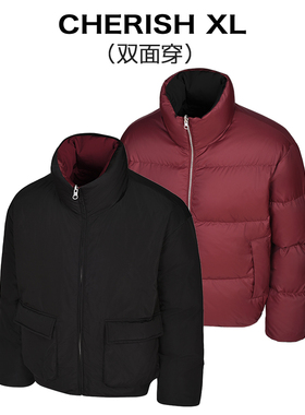 CRXL「双面穿」高充绒量立领面包羽绒服男款/90白鸭绒/防风保暖