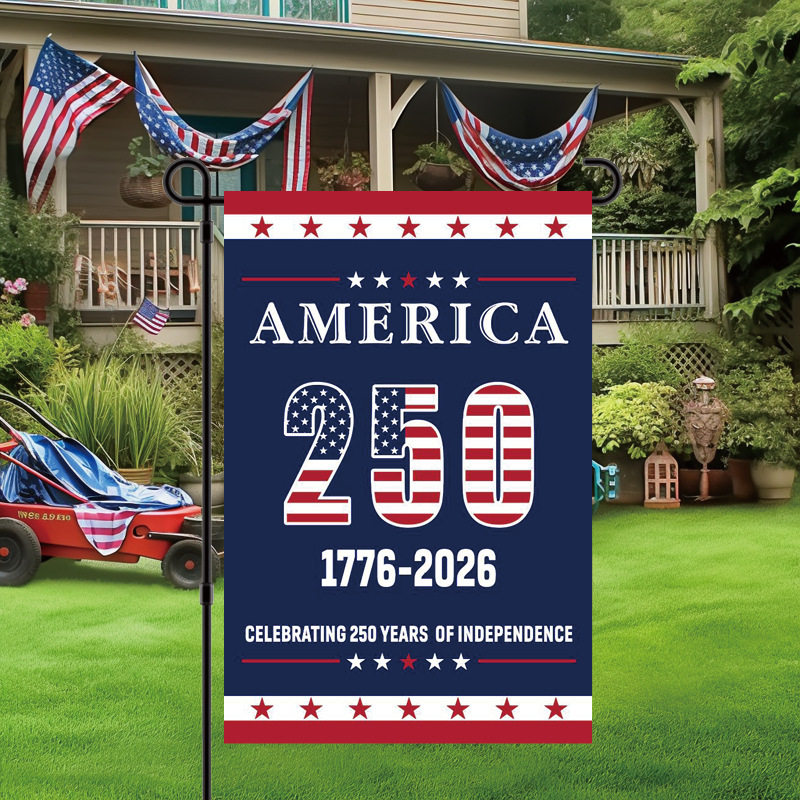 美国建国250周年纪念花园旗爱国者户外装饰节日庆祝旗帜th