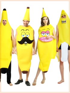 万圣节恶搞香蕉水果服成人狂欢派对男女孩化妆衣服男女舞台演出服