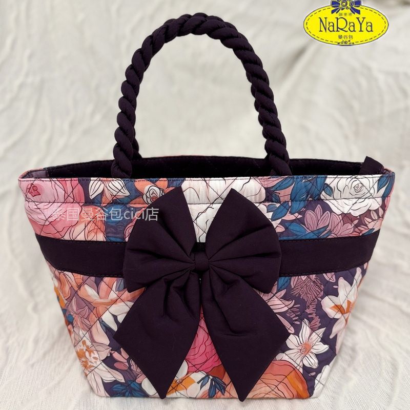 泰国曼谷包naraya娜莱雅小号饺子包手提包布包蝴蝶结女包学生包小
