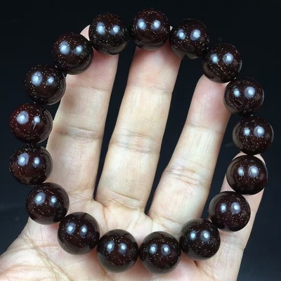 印度小叶紫檀木1.2满金星手串