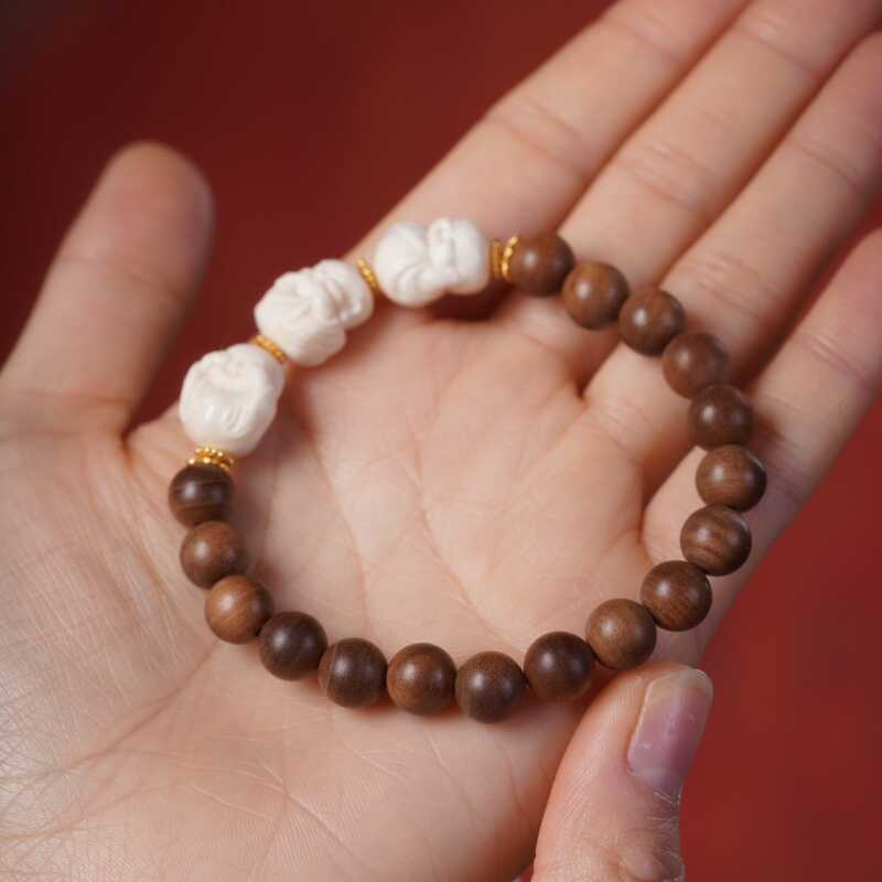 印度老山檀香木黑肉文玩手串手链
