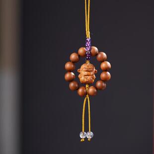 印度老山檀香木小萌猴子悟空手机链吊坠钥匙扣车挂礼物礼品