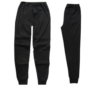 开口秋冬季纯棉男士睡裤男装青年中年老年家居秋裤保暖收脚打底裤