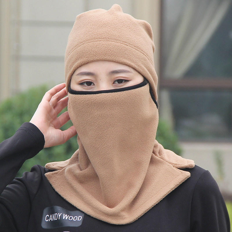 冬季防寒加绒帽子男女户外骑车防风防寒帽头套面罩保暖抓绒包头帽