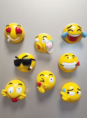 3D立体创意搞笑搞怪表情包黄色笑脸冰箱贴磁贴家居装饰品磁力贴