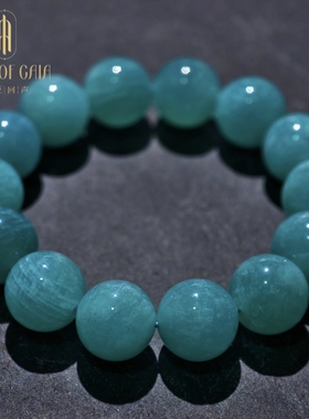 盖亚回声 天然级天河石圆珠手链13mm大颗粒雪花纹天河石水晶手串