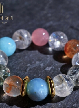 【浮光莲语】 天然级幽灵阿赛多宝手链16mm大颗粒海蓝宝多宝手串