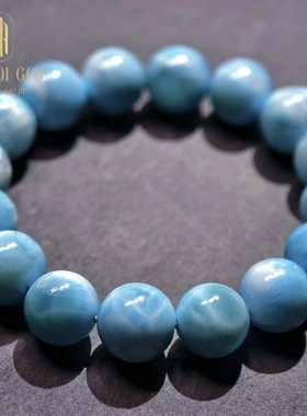 盖亚回声 天然龟背海纹石圆珠手链12mm大颗粒玉化海纹石水晶手串