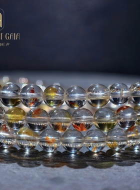 盖亚回声 天然7A级冰体锦鲤胶花手链6mm多圈锦鲤水晶手串 定制款